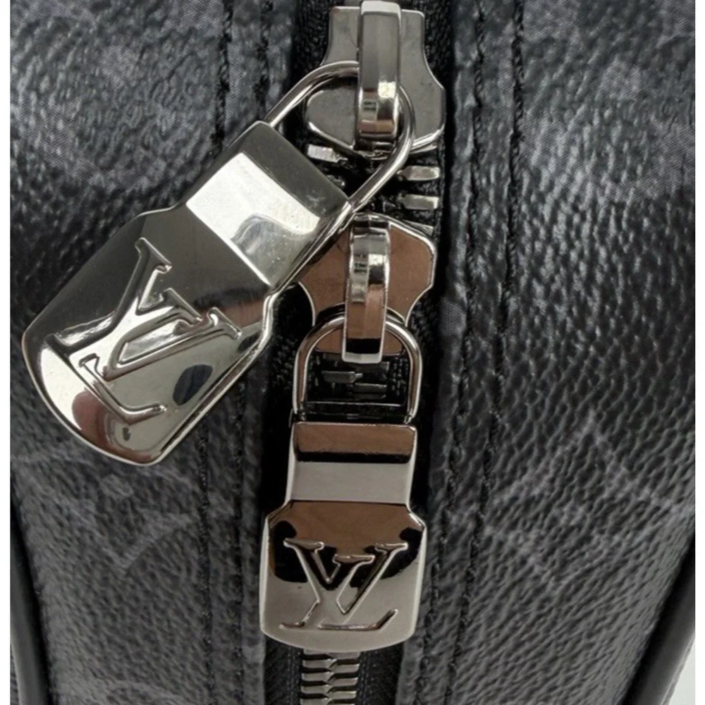 Louis Vuitton Monogram Eclipse Toilet GM Pouch Bag in Black Coated Canvas NFC S